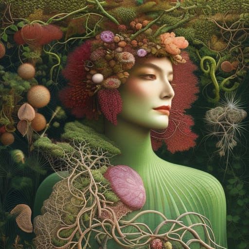 Vines-Human Hybrid in Forest Mycelium Network