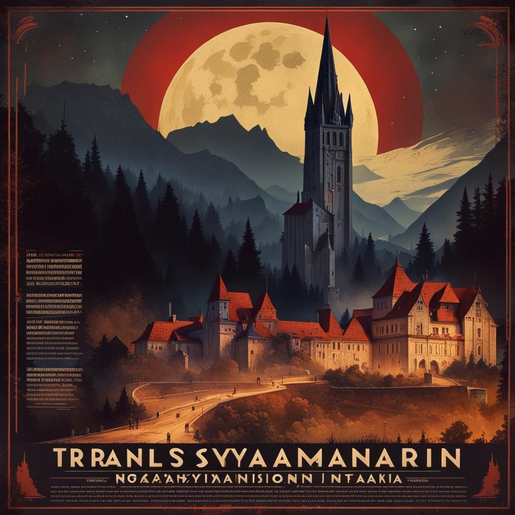 Brutalist Transylvanian Propaganda Poster, 1920s Style