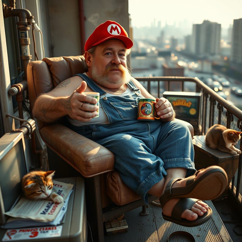Retro Italian Plumber in Brooklyn Retirement