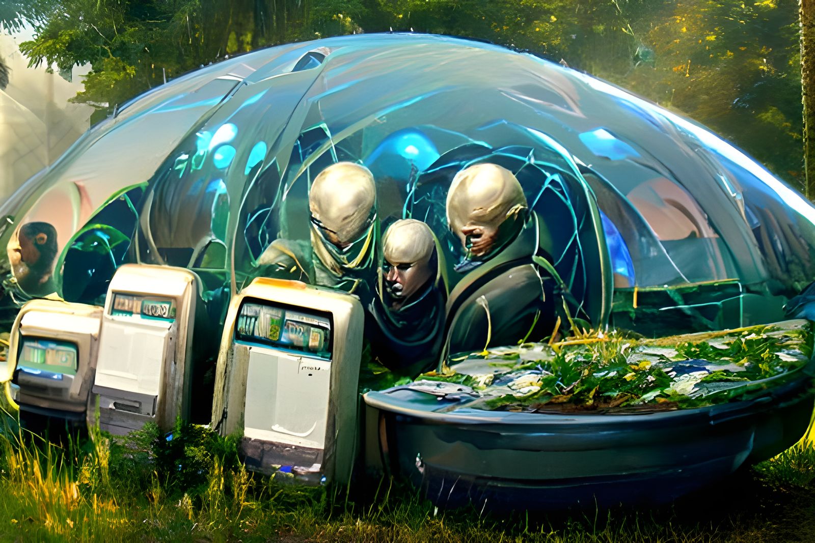 Utopian Future Pod Communities by Greg Rutkowski