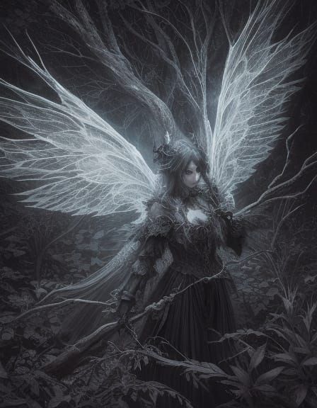 Ethereal Fairy Knight in Gothic Art Style