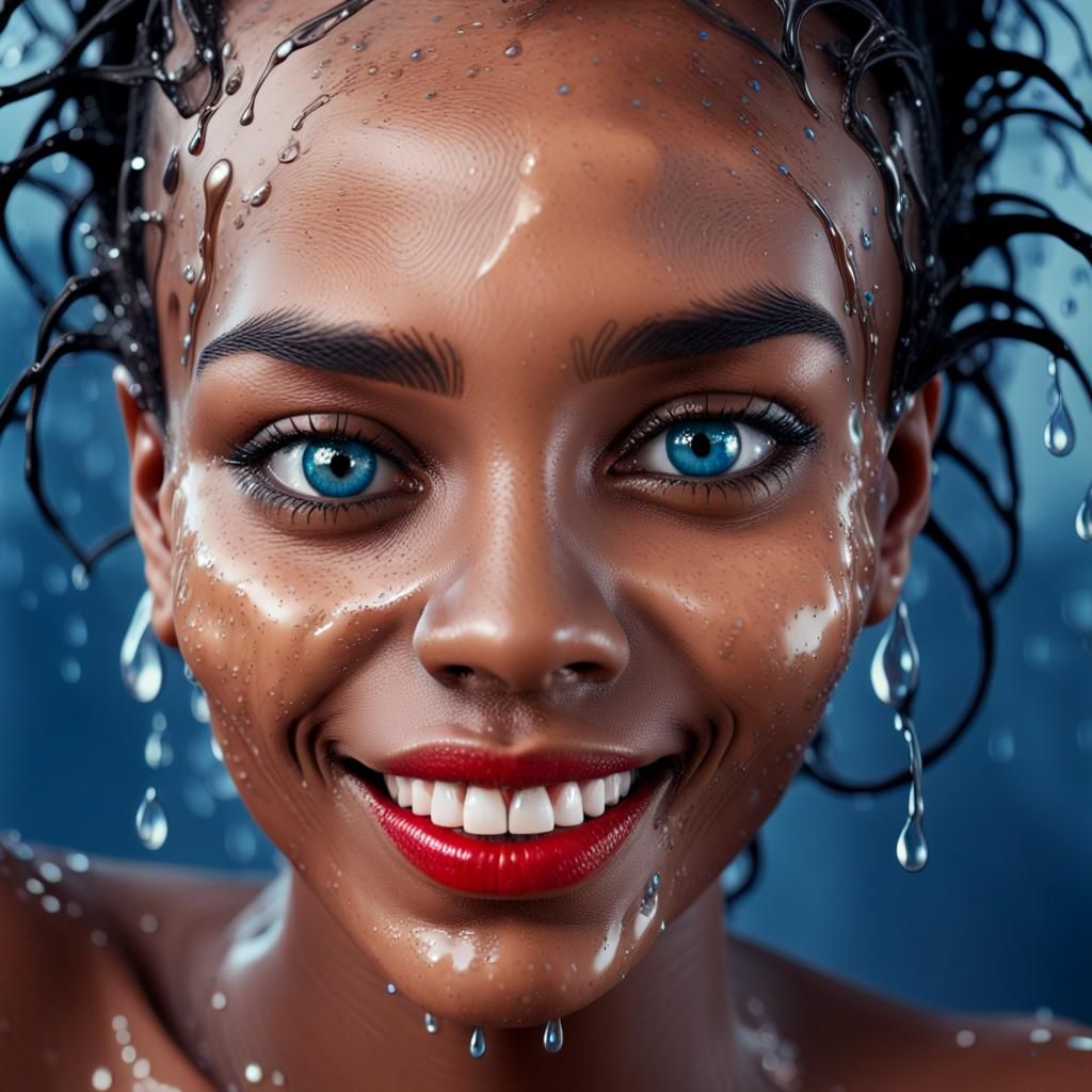 Cinematic Portrait of a Smiling African Woman