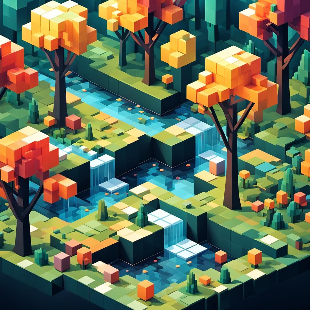 Abstract Pixel Forest with Cubes and Stream