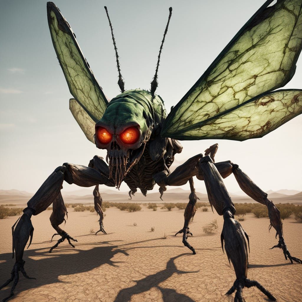 Gargantuan Nightmarish Locust, Jir-Baladh, in Rotting Vegeta...