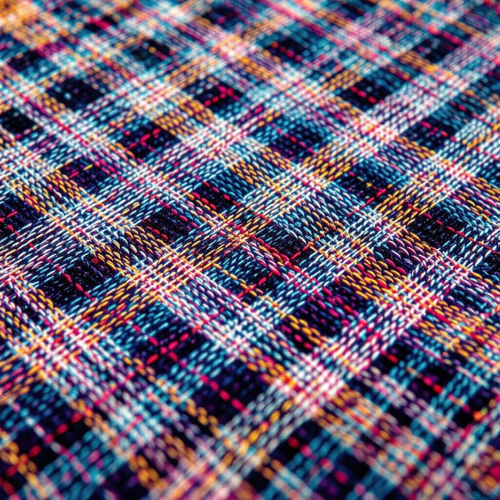 Intricate Jacquard Fabric Weave in Geometric Style