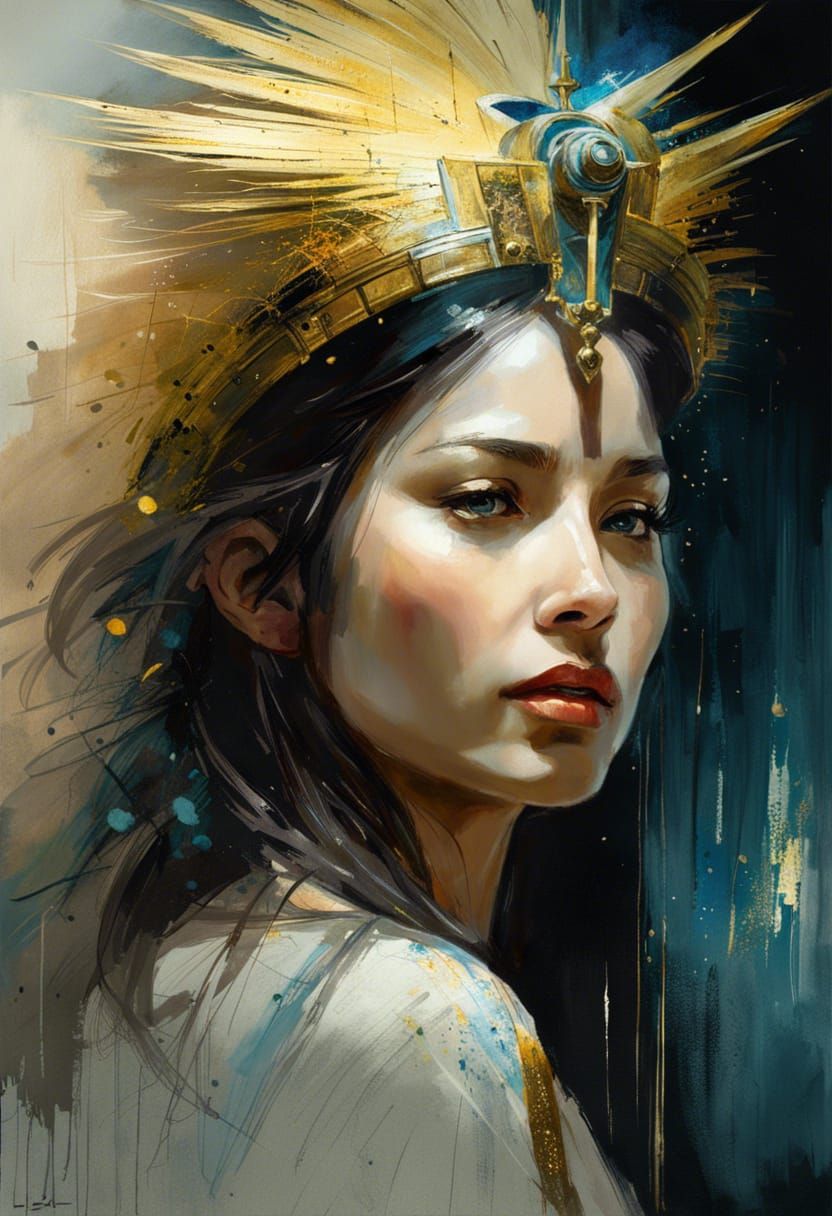 Radiant Goddess of Light in Digital Painting