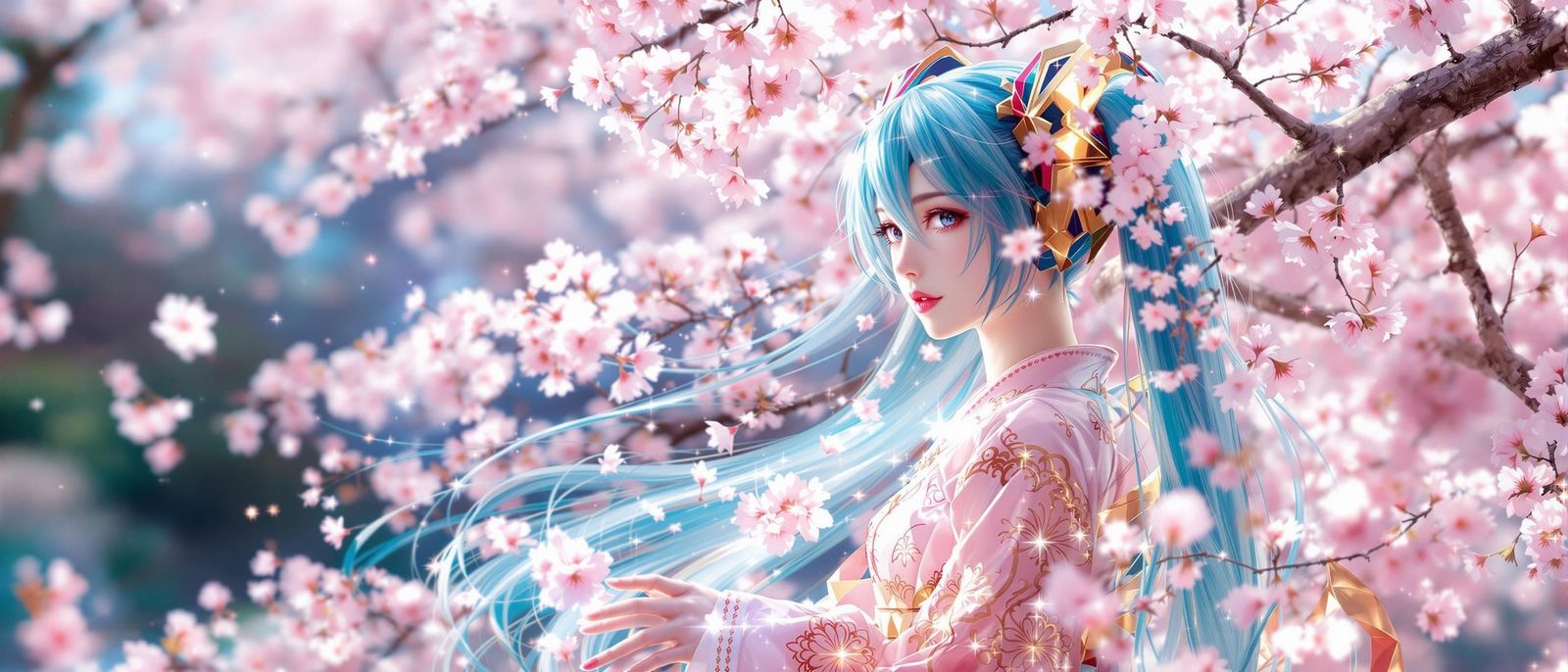 Hatsune Miku in Cherry Blossom Dreamscapes