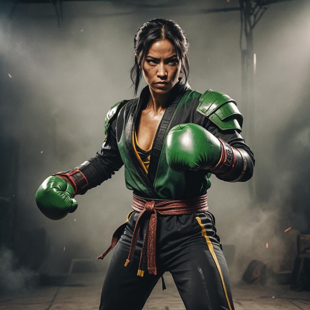 Jade from Mortal Kombat: Cinematic Boxing Still