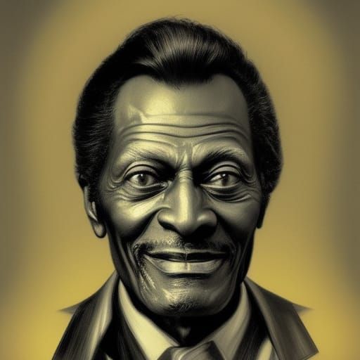 Chuck Berry Portrait in Art Nouveau Style