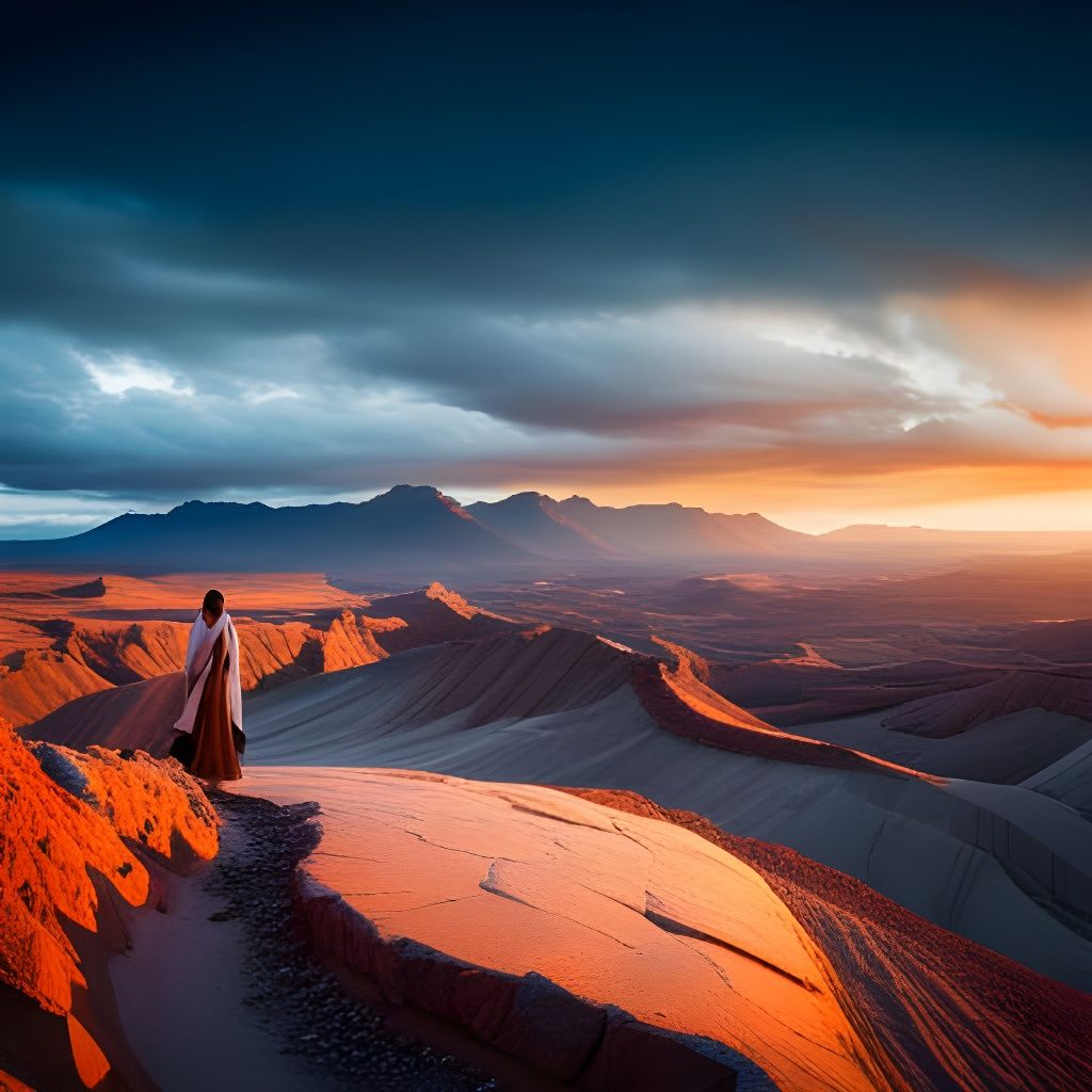 He walks alone in the Dessert