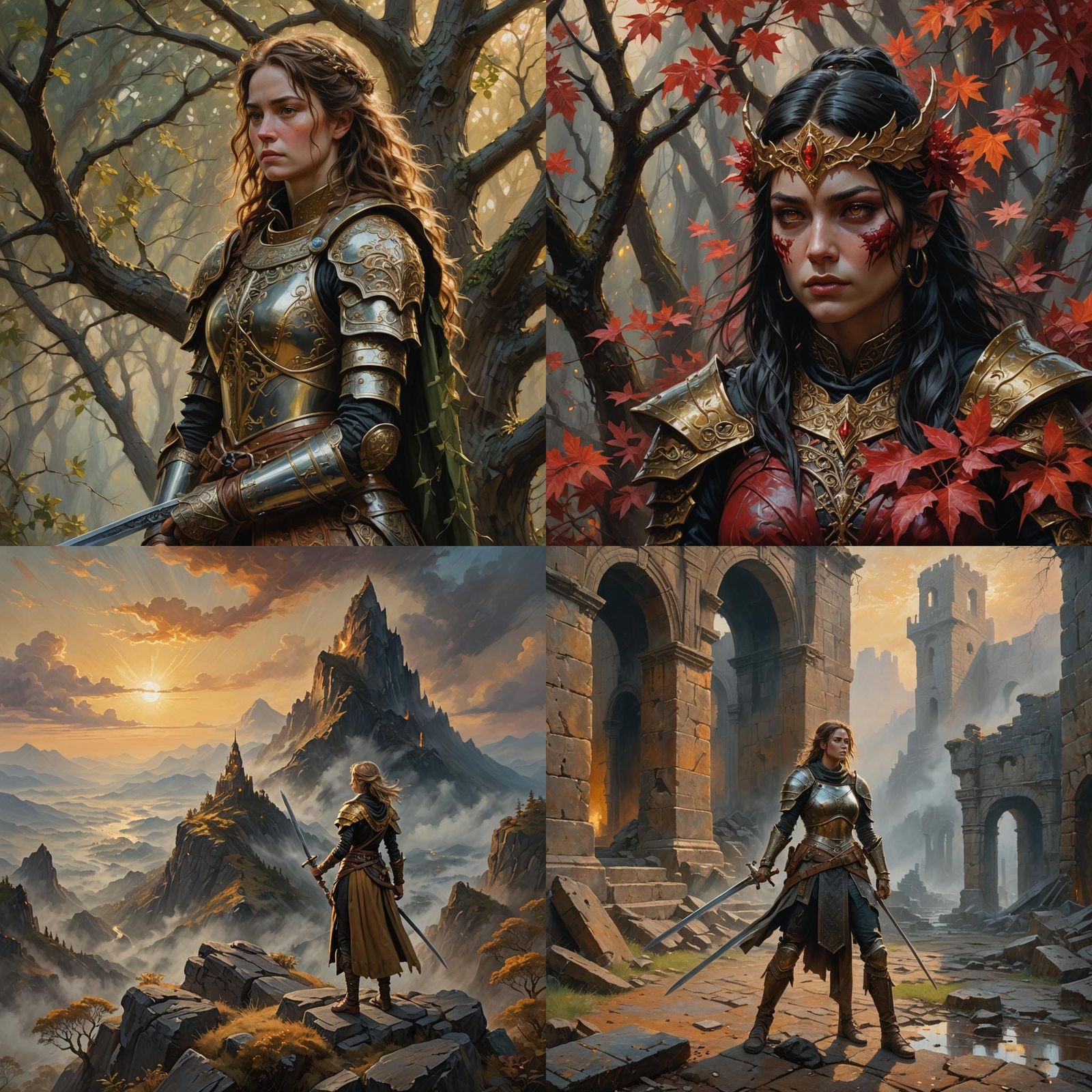 Elden Ring Female Character in Oil Painting Style