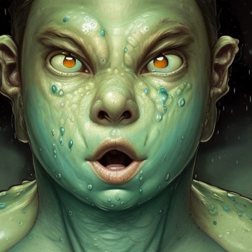 Happy Frog Captain in Miyazaki Style Illustration