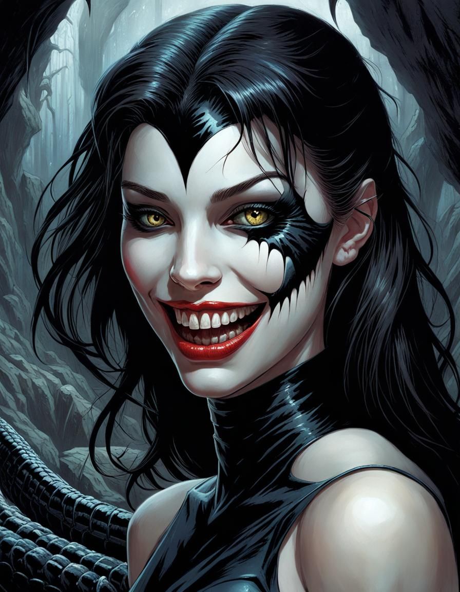 Terrifying Venom Symbiote Hybrid Portrait