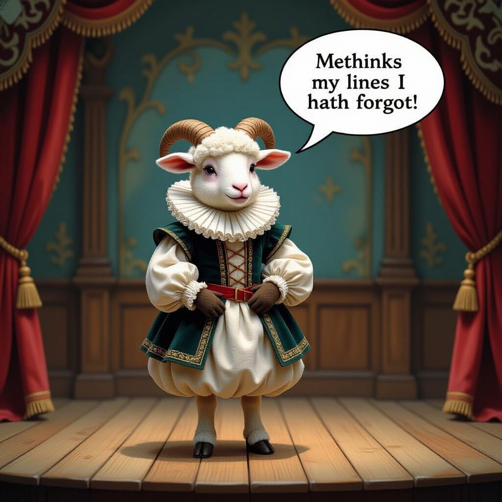 Lamb's Stage Fright in a Shakespearean Play