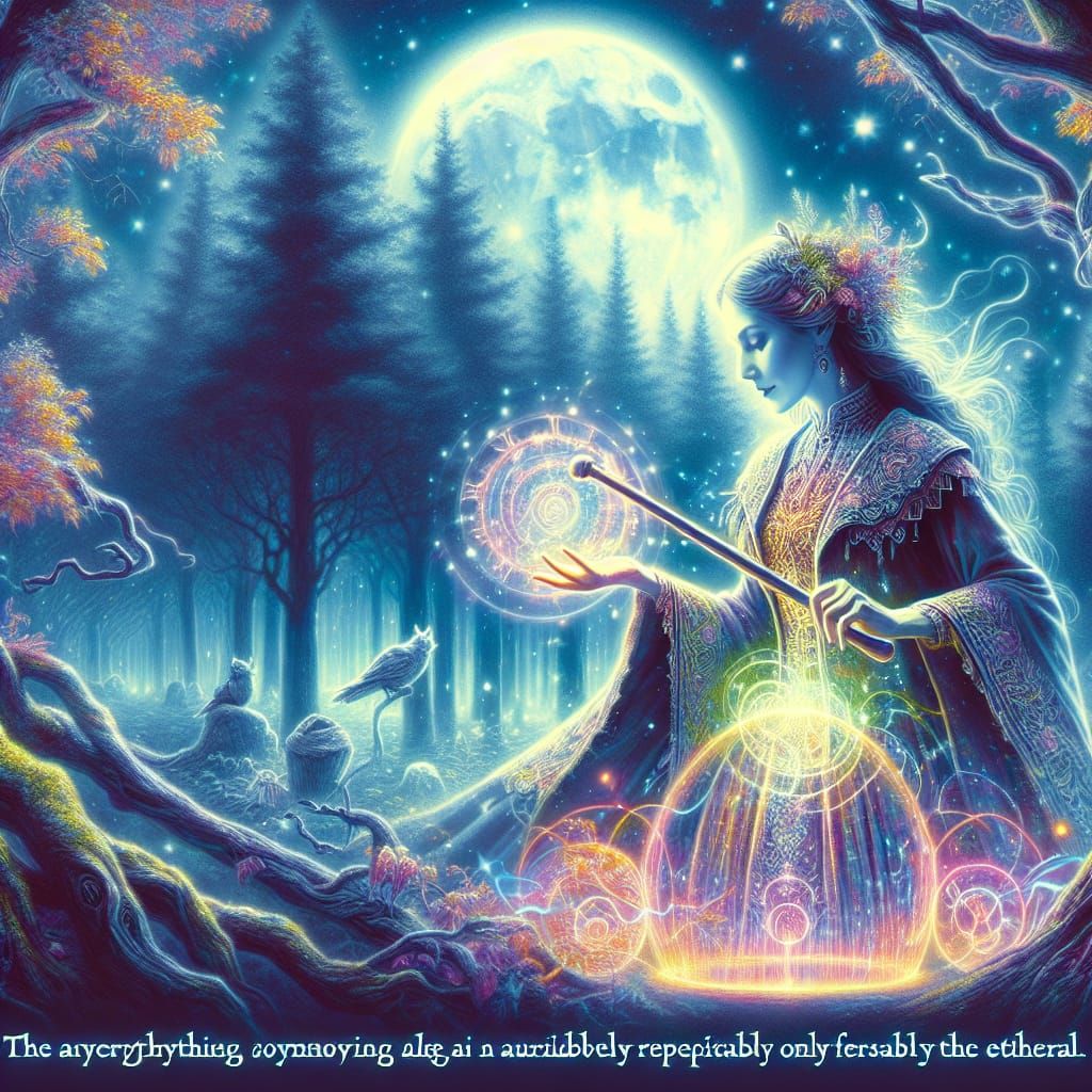 Hispanic Warlock Ritual in Victorian Gothic Style