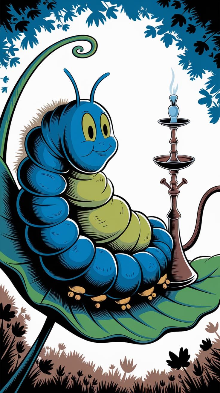 Absolem from Alice in Wonderland in Comic Art Style