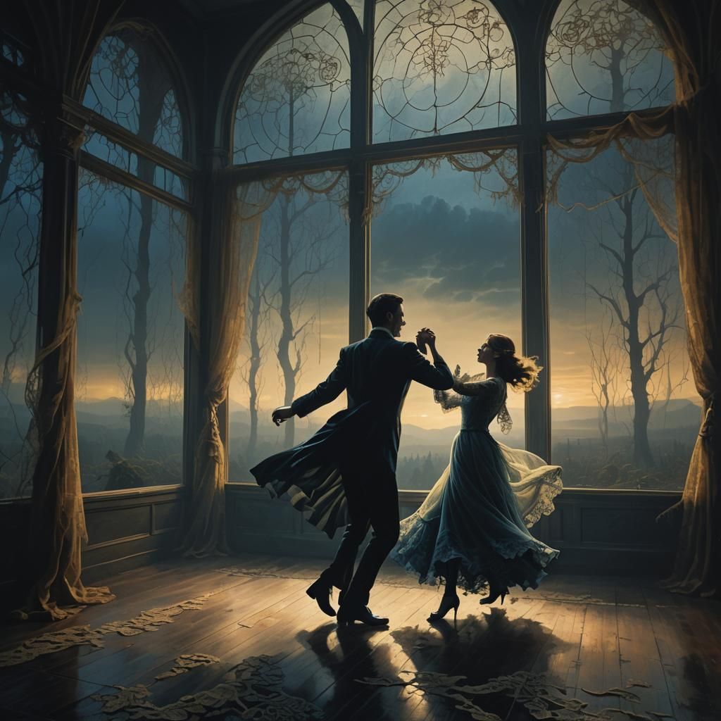 Dark Fantasy Dance in Eerie Surrealism