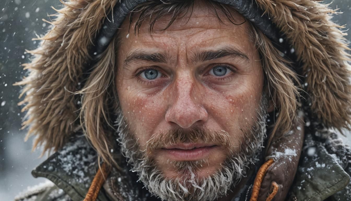 Laplander in Snowstorm: Hyper-Realistic Digital Portrait