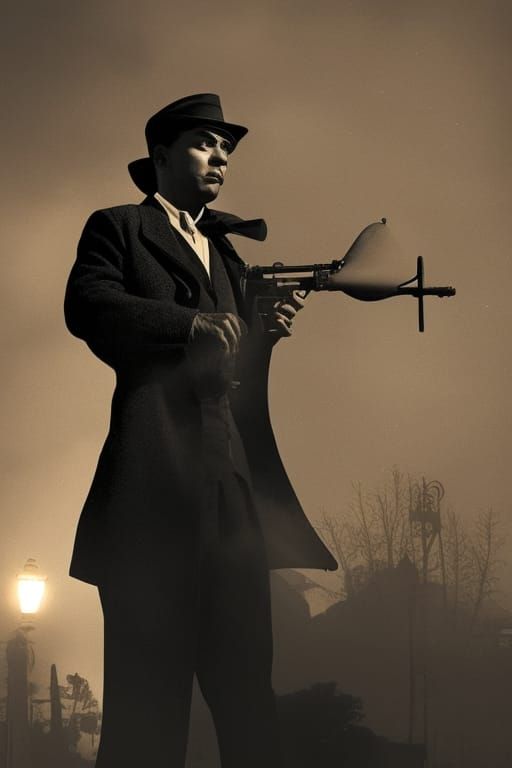 Film Noir Saxophone in Hyperrealistic Pop Art Style