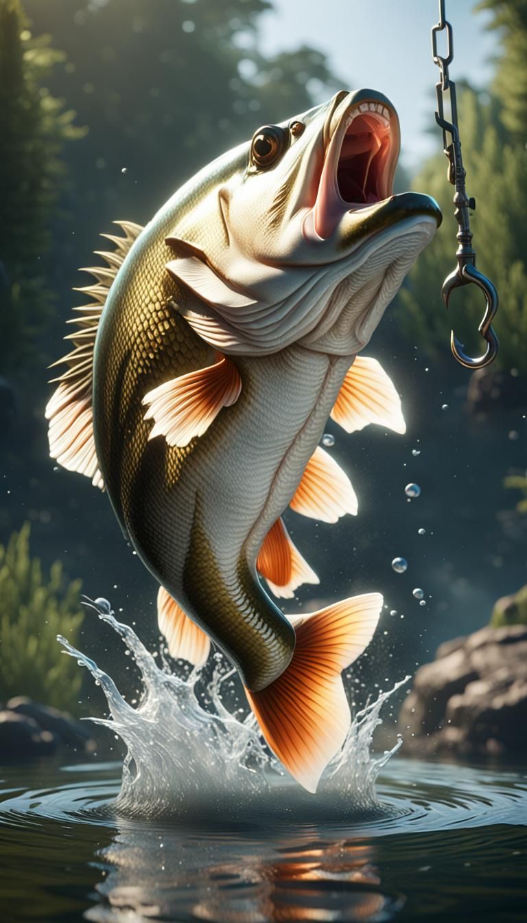 Bass Leaping: 3D Game Cinematic Render