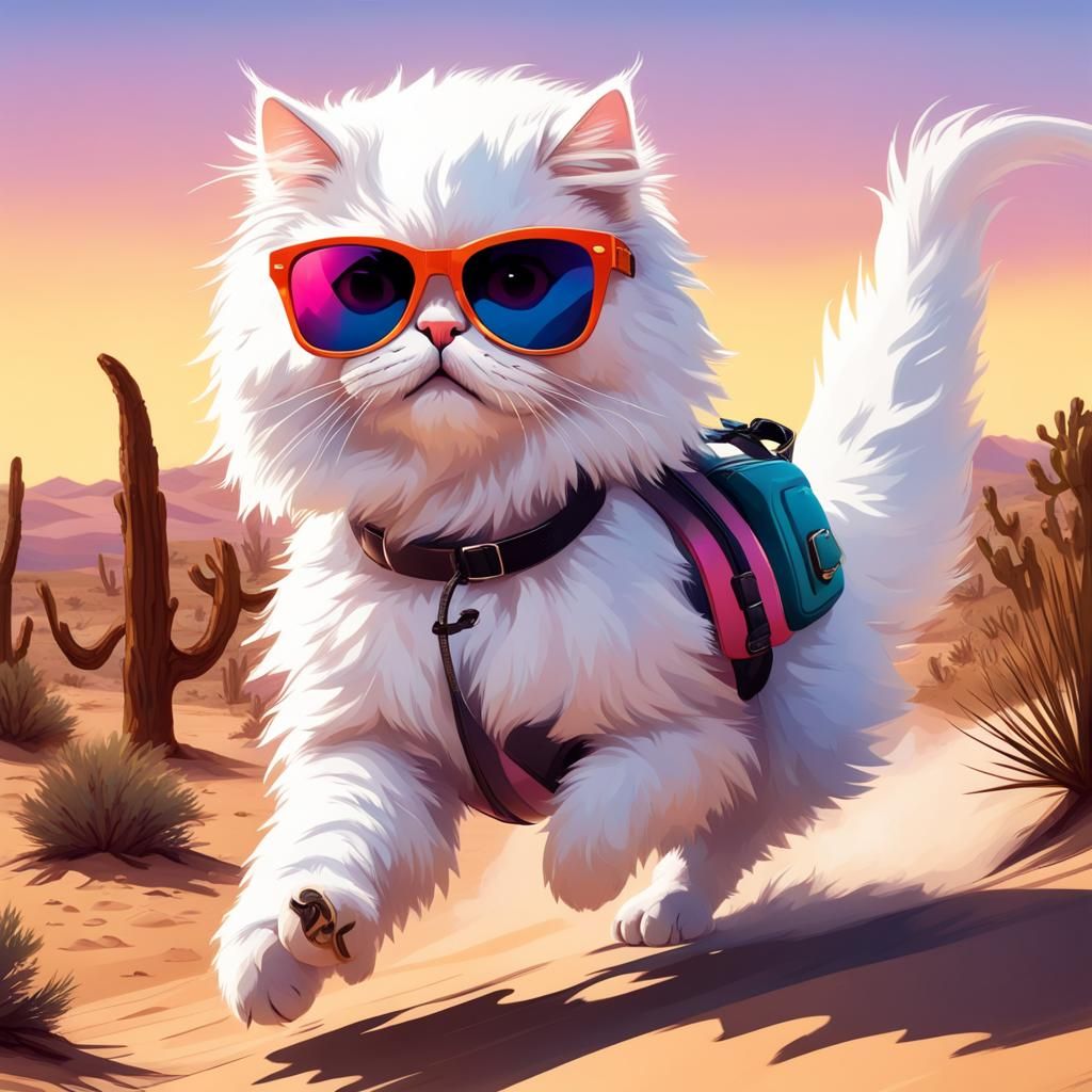 Donut wearing sunglasses in the desert