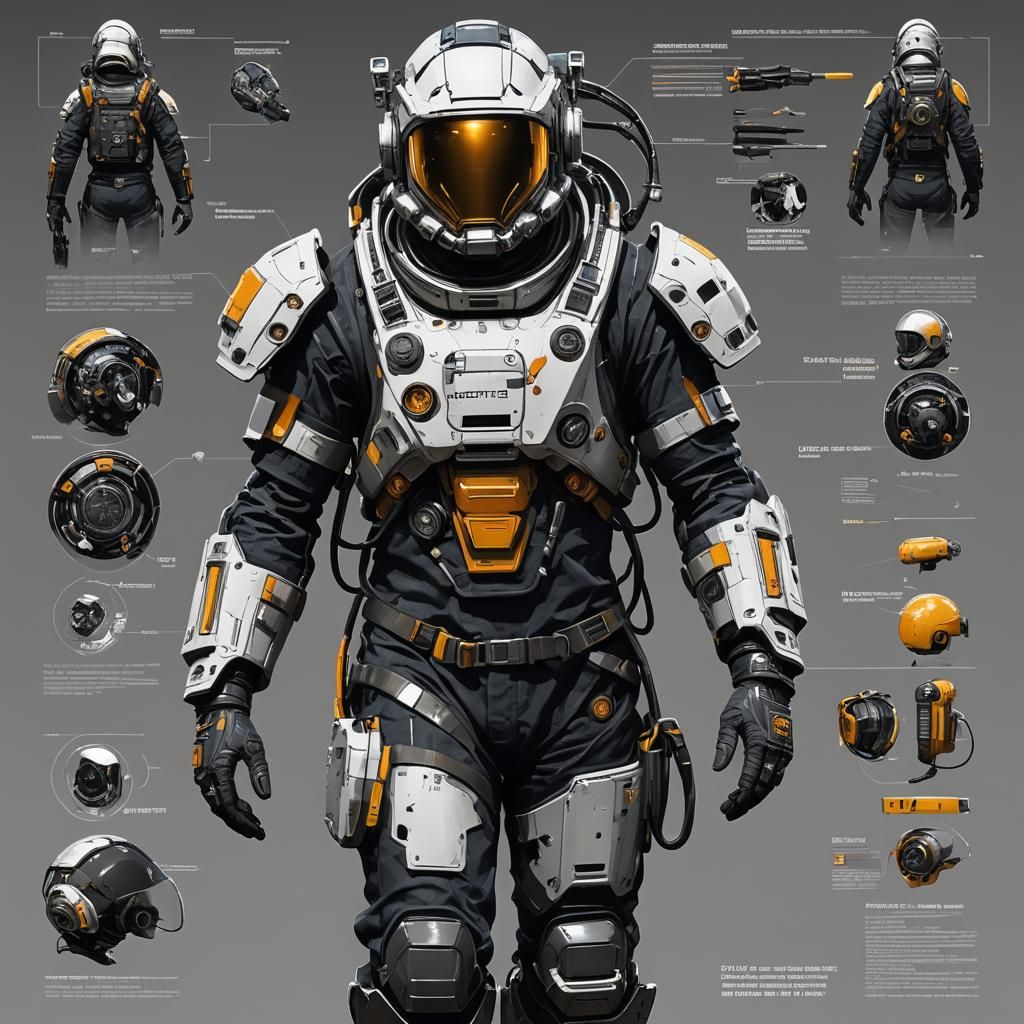 Futuristic Mining Spacesuit with Integrated Tools