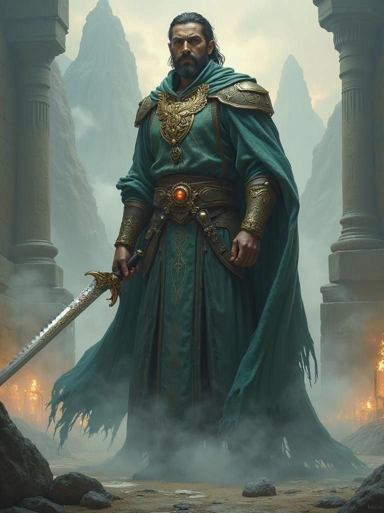 Aldori Swordlord Portrait in Ethereal Fantasy Style