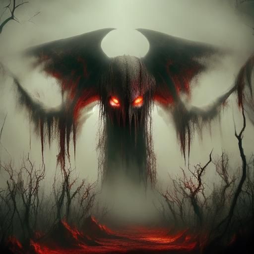 Siren Head in Desolate Forest: Surreal Horror Art