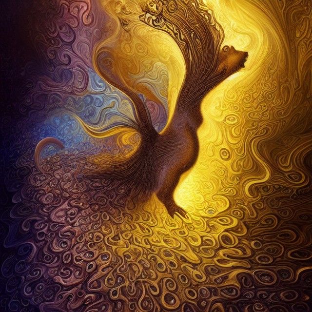 Fractal Squirrel in Slow Motion: Psychedelic Digital Art