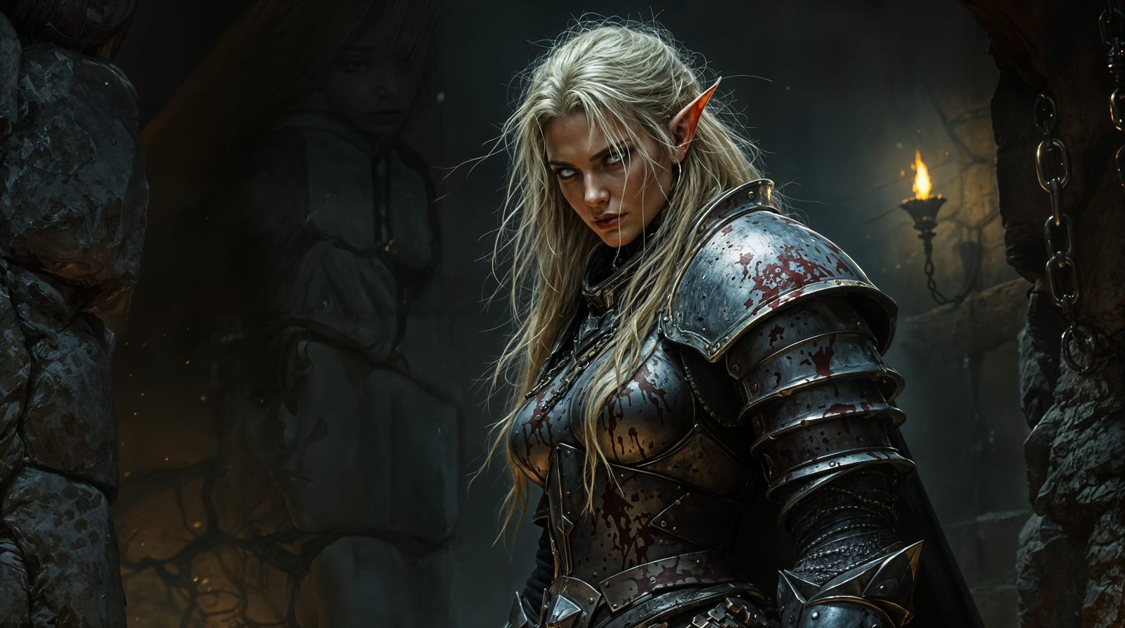 Hyperrealistic Portrait of a Weathered Warrior