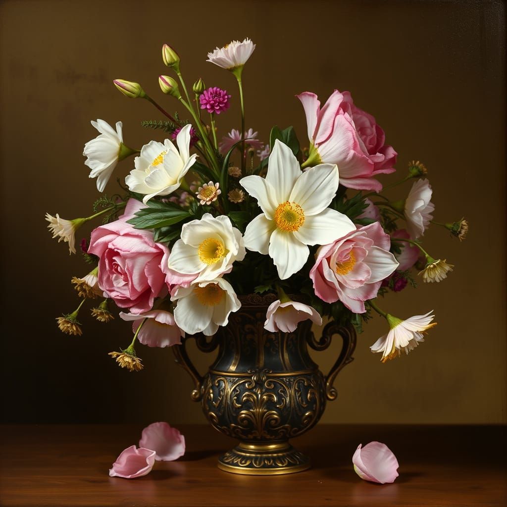 Floral Still Life in Baroque Dutch Master Style