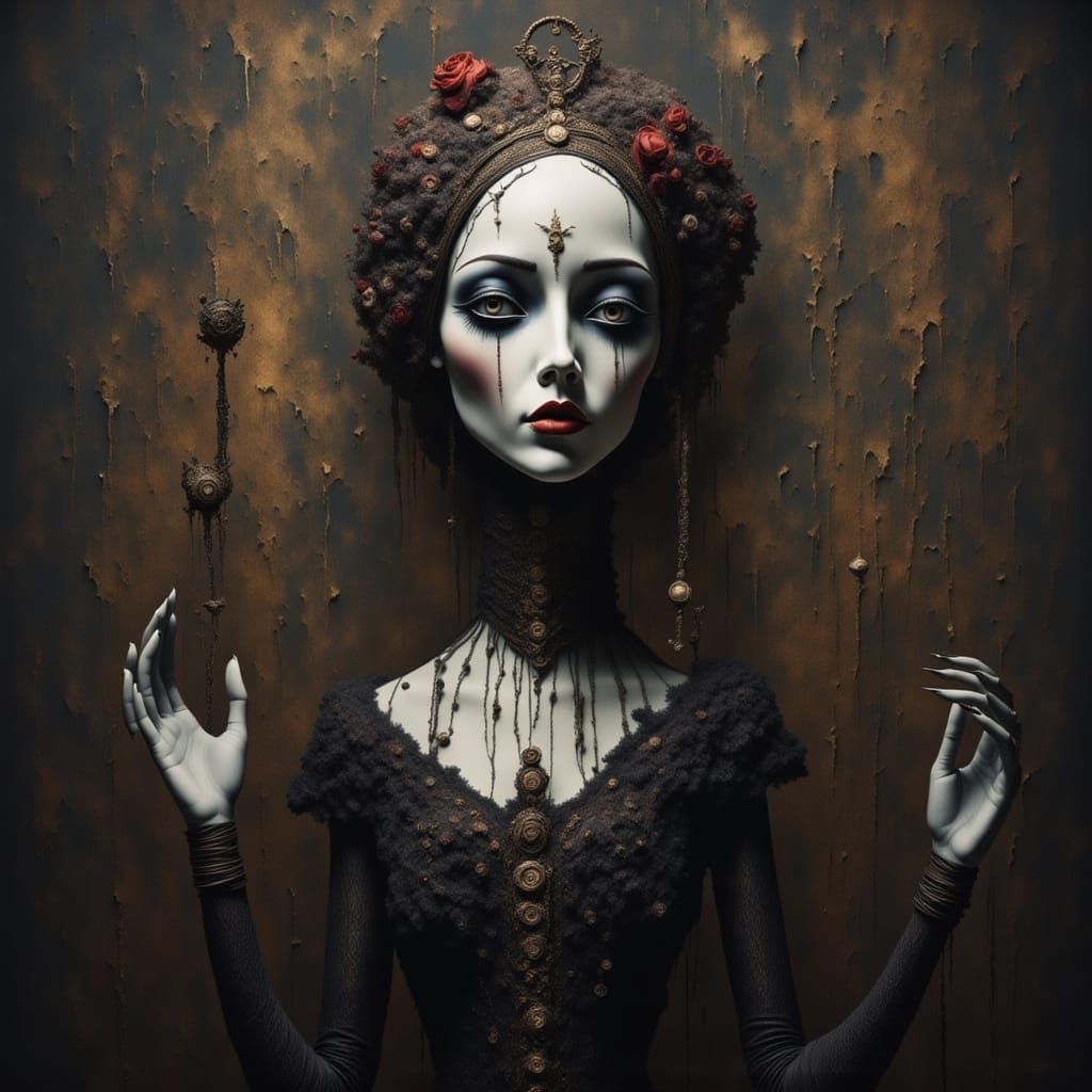 Surreal Shadow Puppet of an Existential Female