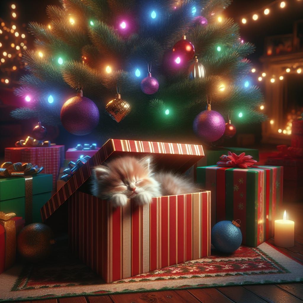 Whimsical Christmas Scene in Vibrant 1950s Style