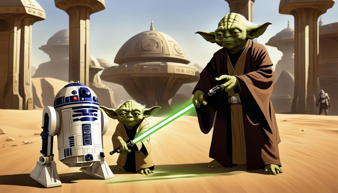 Master Yoda with Lightsaber on Naboo