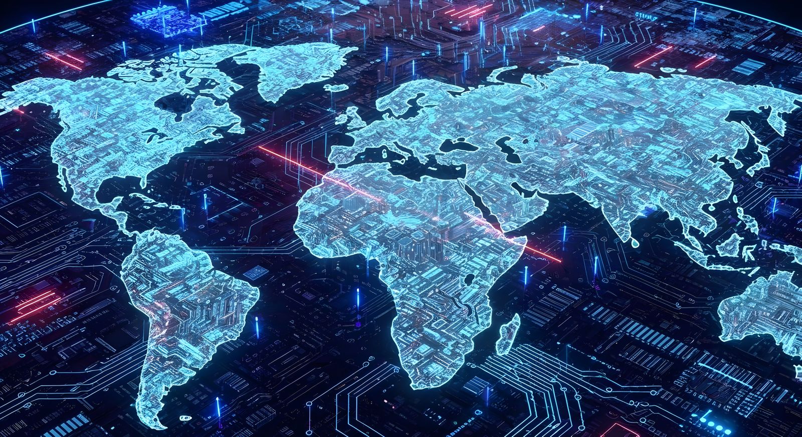 Earth as Quantum Circuit Board in Digital Art