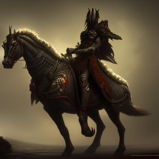 Horseman of Famine in Detailed Matte Painting