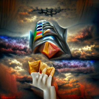 Heavens Consumed: Low Poly Art Deco Oil Painting