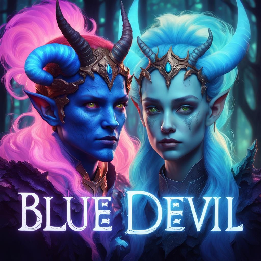Blue Devil and Fairy: Dark Fantasy Concept Art