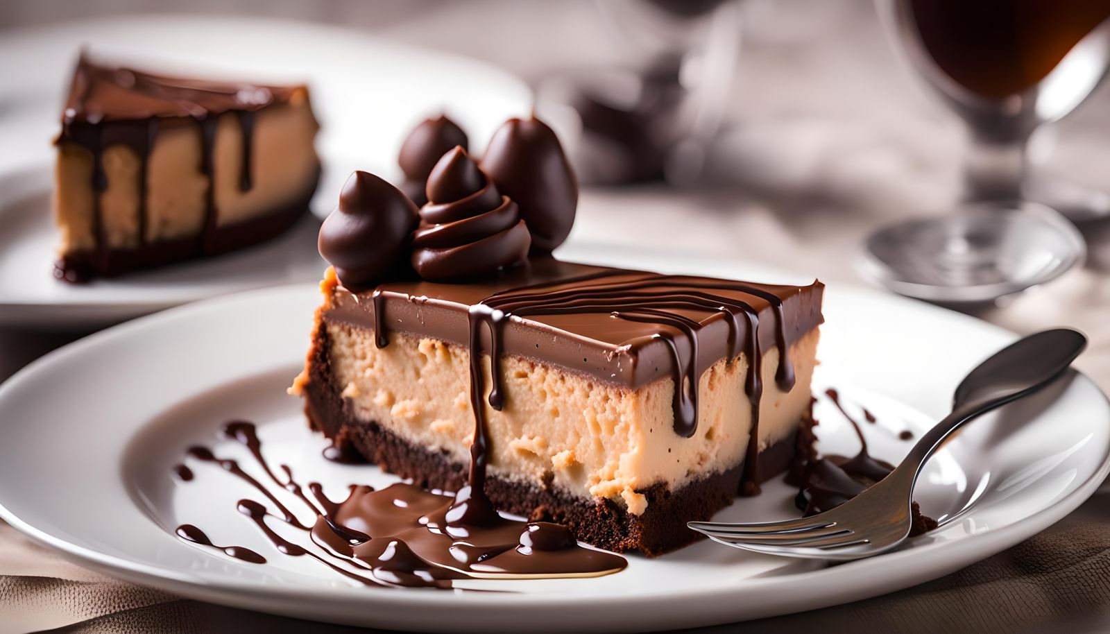 Delicious Chocolate Cheesecake, Professional Photography