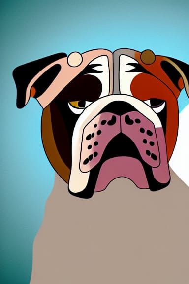Bulldog Face Close-Up Portrait