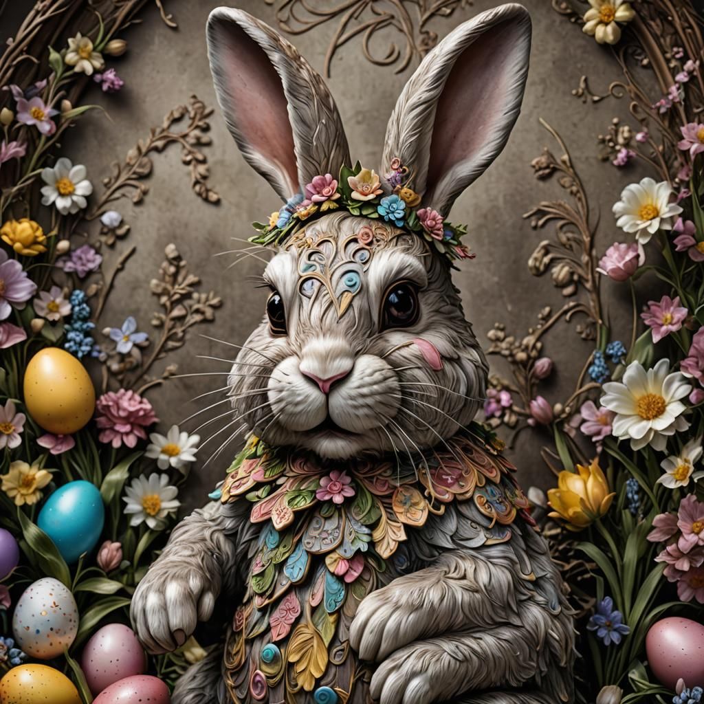 Gloria Easter bunny intricate details, HDR, beautifully shot...