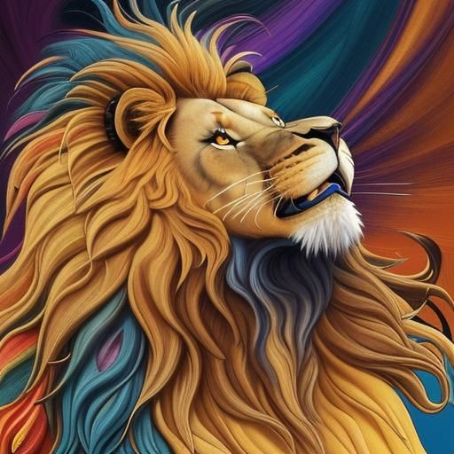 Lion Sings on Stage: A Salvador Dali-Inspired Abstract