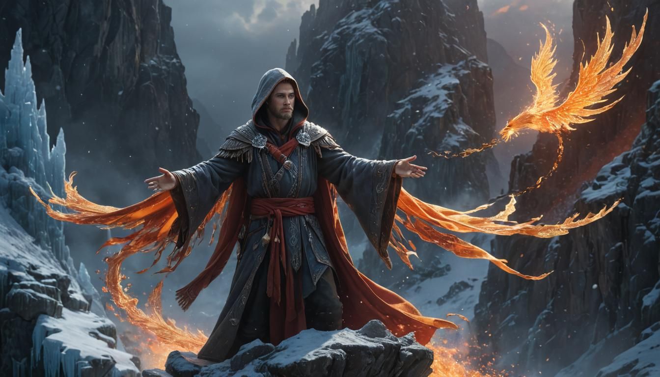 Sorcerer and phoenix