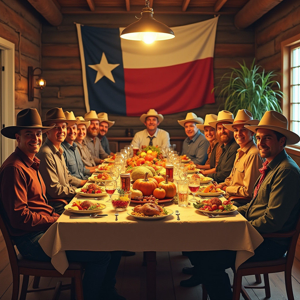 Texas Thanksgiving Dinner in Rockwell Style