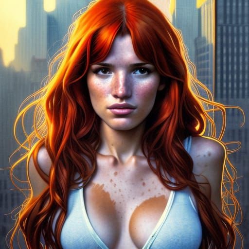 Mary Jane Watson Comic Book Art Portrait