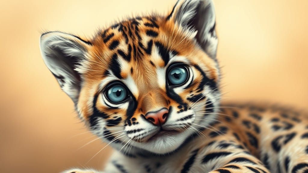 Adorable Feline Kitten with Sandy-Brown Coat and Soft Fur