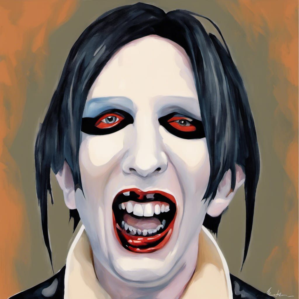 Excited Marilyn Manson Portrait