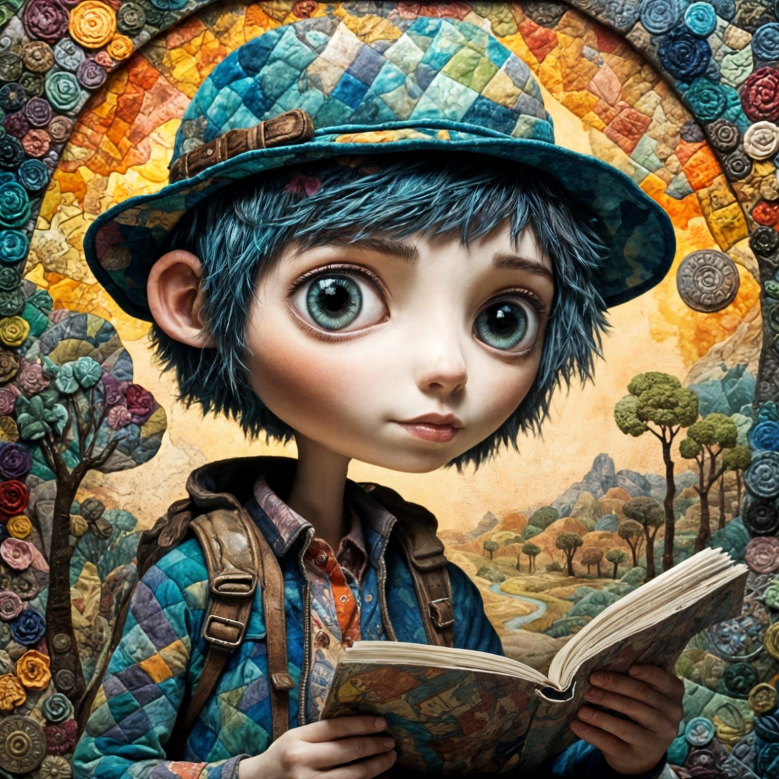 Adventurer Portrait Holding Map in Jungle