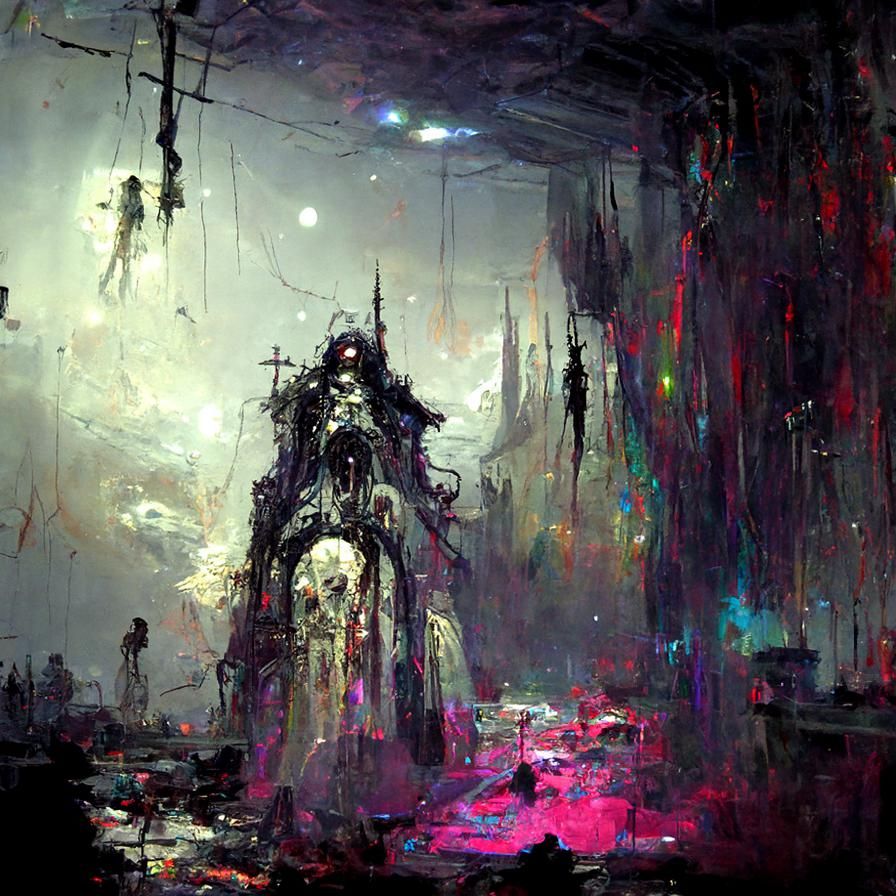 Chained Necrotic Warlock in Ruined Cosmic Temple