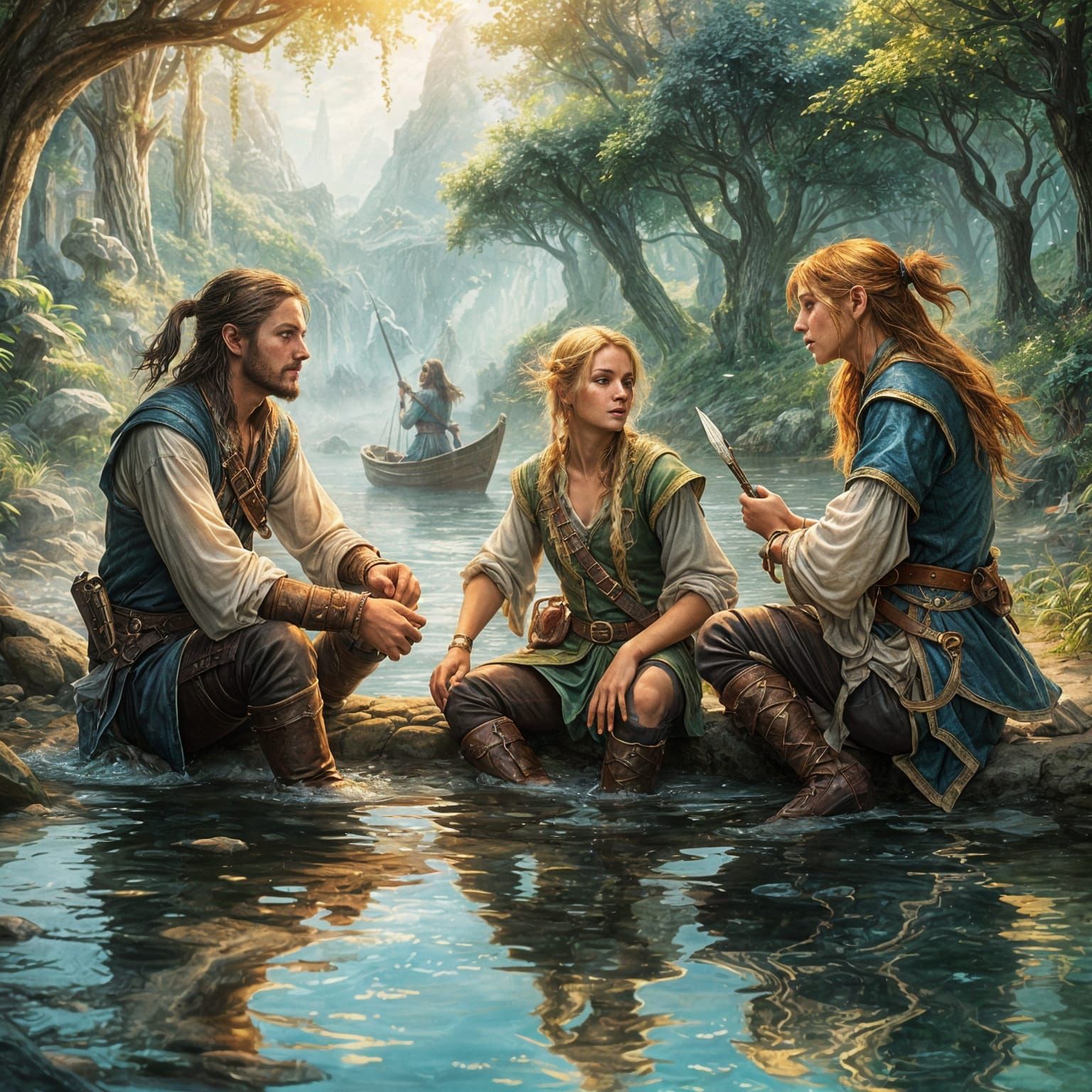 Fantasy River Scene in Ethereal Style